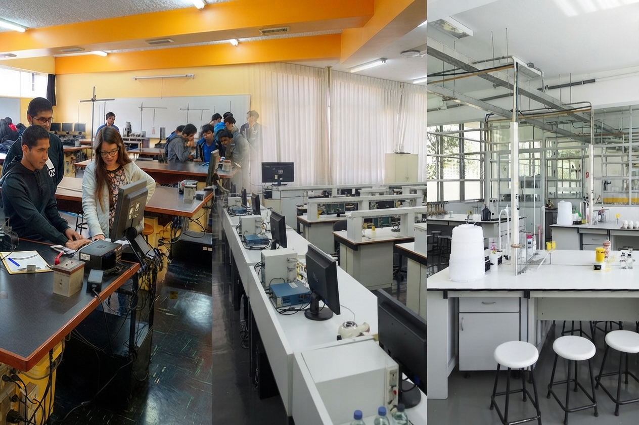 Alumnos trabajando en un laboratorio de la UTP